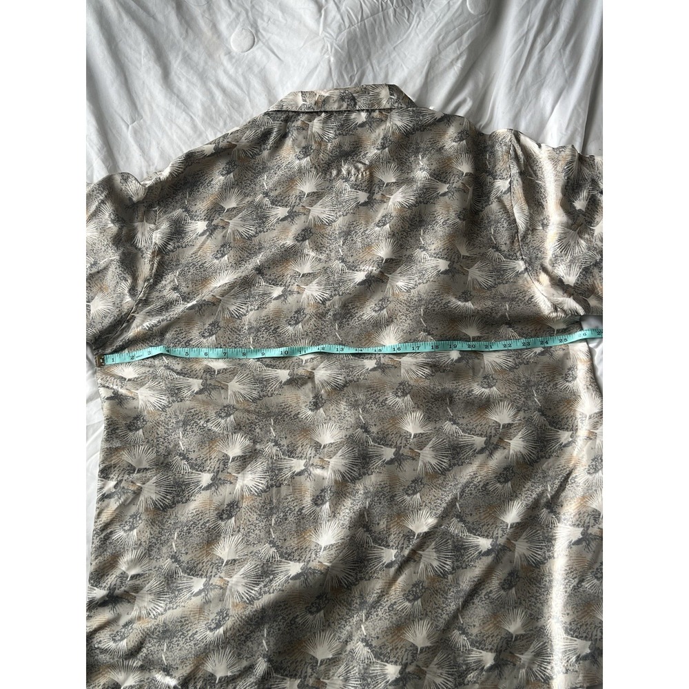 Vintage Firethorn 100% Silk Button-Up Shirt – Abstract Desert Palm Print (XL) - Picture 9 of 9